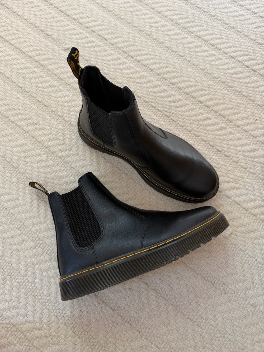 Dr Martens Black Leather Chelsea Boots Slip-On Style